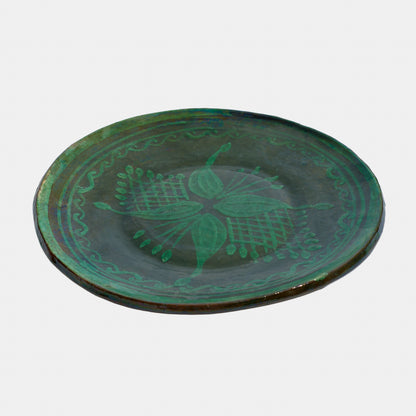 Vintage Slip Painted Redware Plate