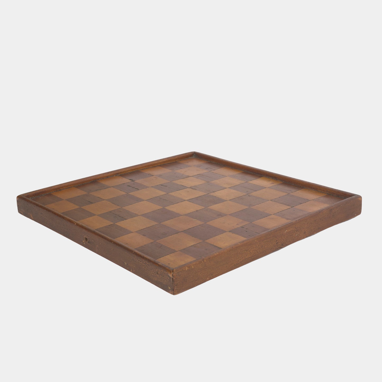 Vintage Inlaid Wood Checkerboard