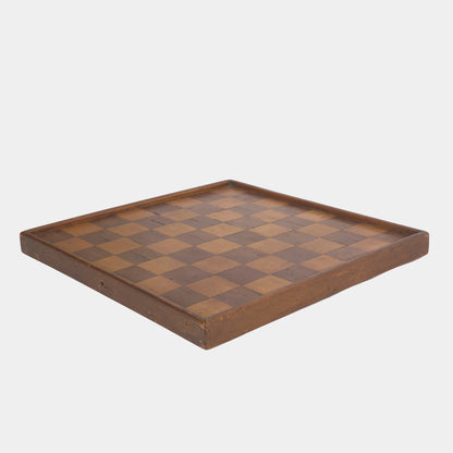 Vintage Inlaid Wood Checkerboard