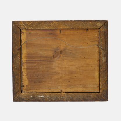 Antique Painting of Chicks with Oyster, 19th C