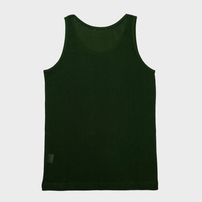 Cotton Mesh Tank Top in Ivy