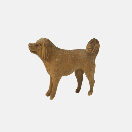 Vintage Small Folk Carved Dog, Switzerland, 1940's