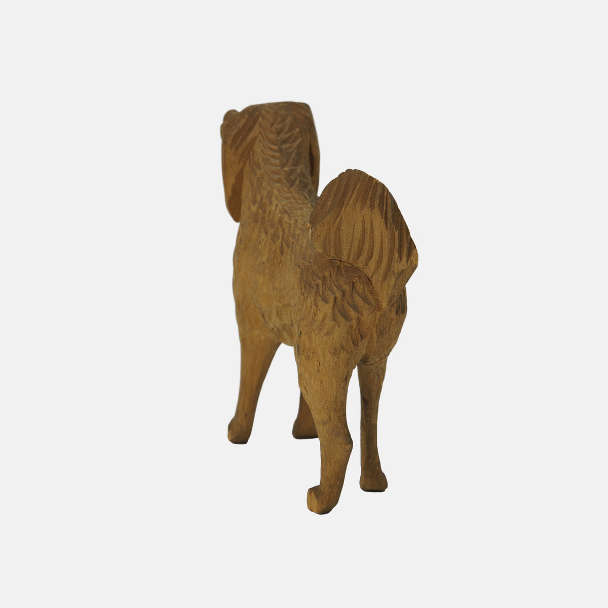 Vintage Small Folk Carved Dog, Switzerland, 1940's