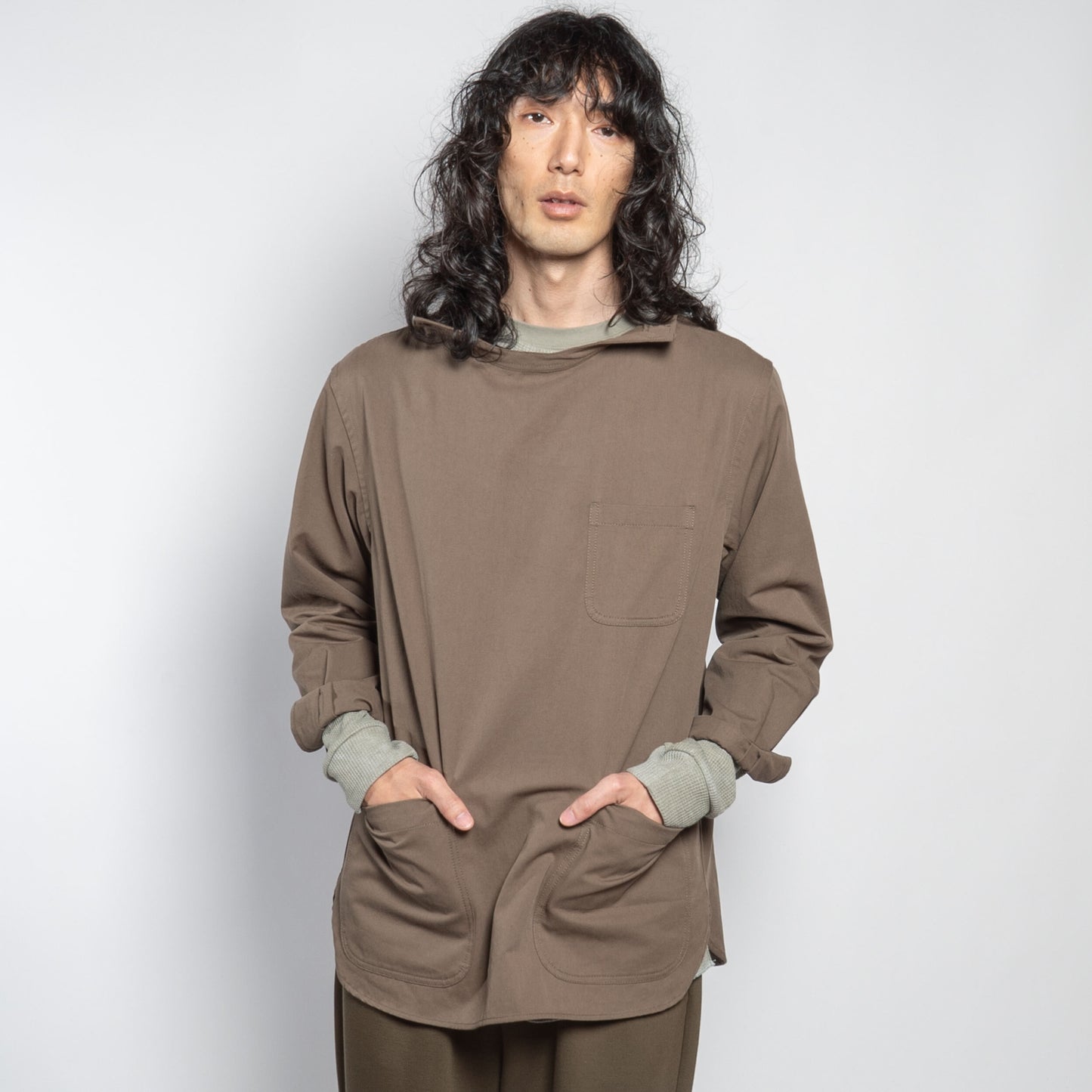 Washed Cotton Drill Gardening Smock in Olive
