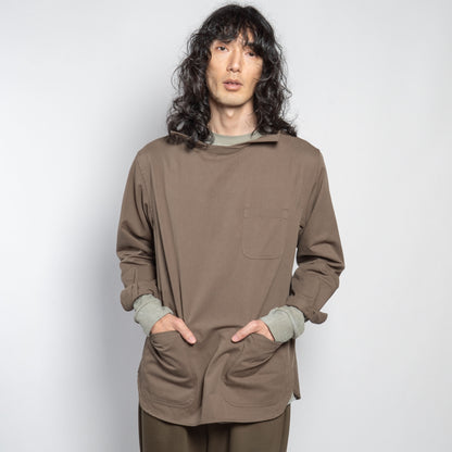Washed Cotton Drill Gardening Smock in Olive