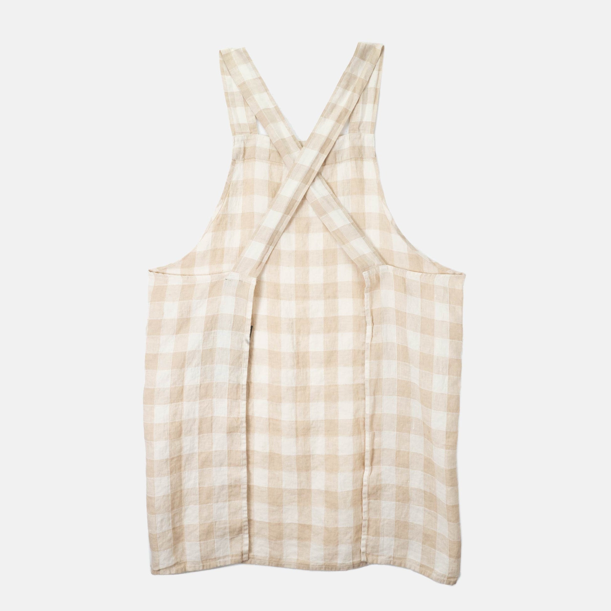 French Linen Apron in Ivory/ Cream Gingham