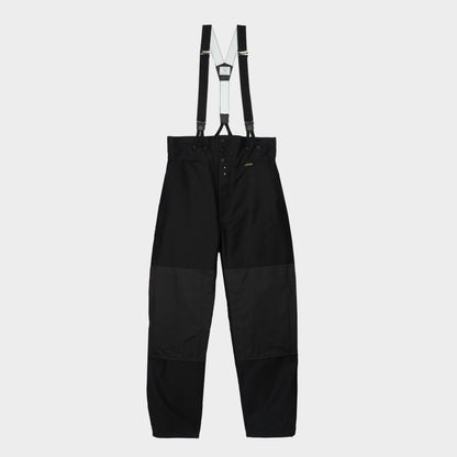 Le Laboureur French Moleskin Farm Pant with Braces in Black