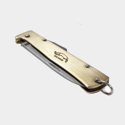 Mercator Brass Pocket Knife with Leather Strap