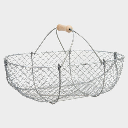 Traditional French Galvanized Harvest Basket