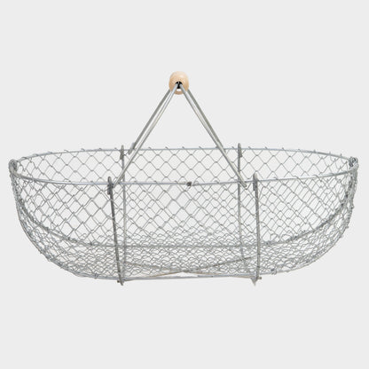 Traditional French Galvanized Harvest Basket