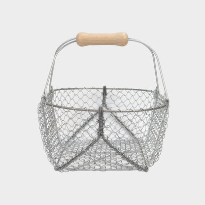 Traditional French Galvanized Harvest Basket