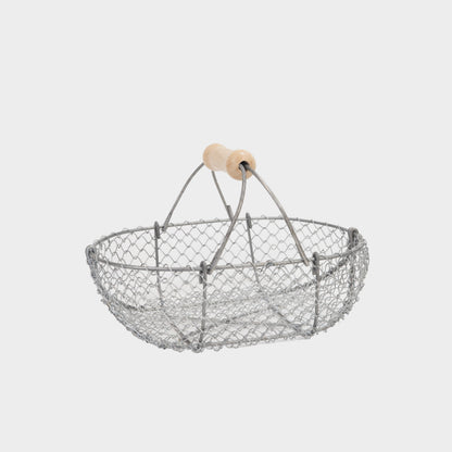 Traditional French Galvanized Harvest Basket