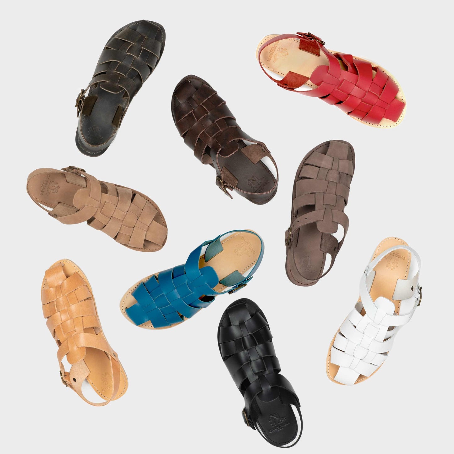 Leather Fisherman Sandals in Otter