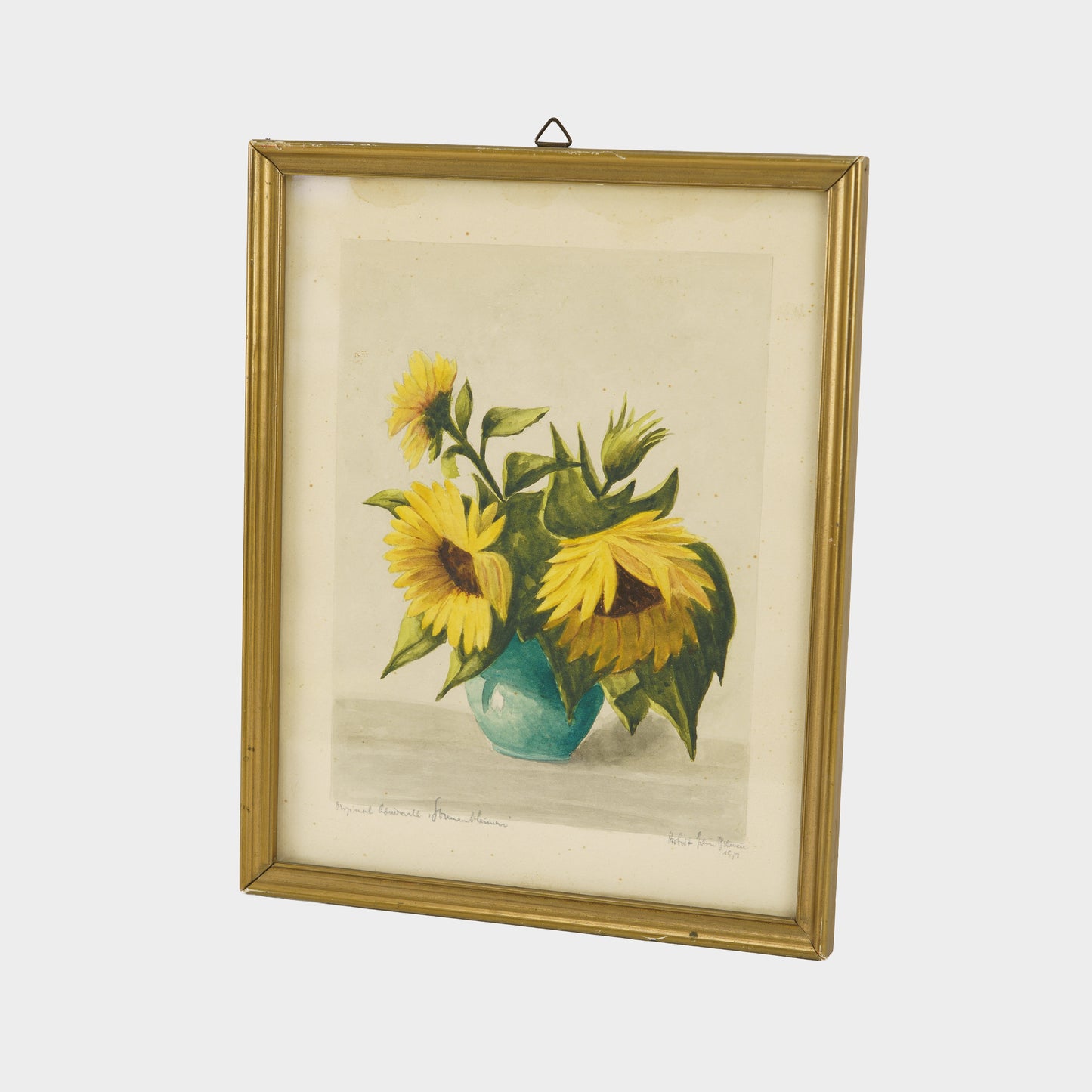 Antique Watercolor of Sunflowers, 1900s