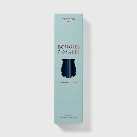 Set of 6 Trudon 8" Madeleine Taper Candles in Navy Blue