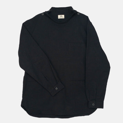 Washed Cotton Drill Gardening Smock in Black