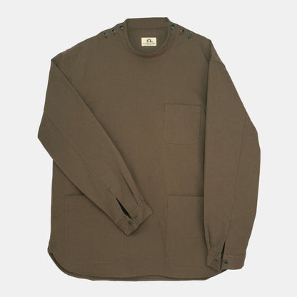 Washed Cotton Drill Gardening Smock in Olive