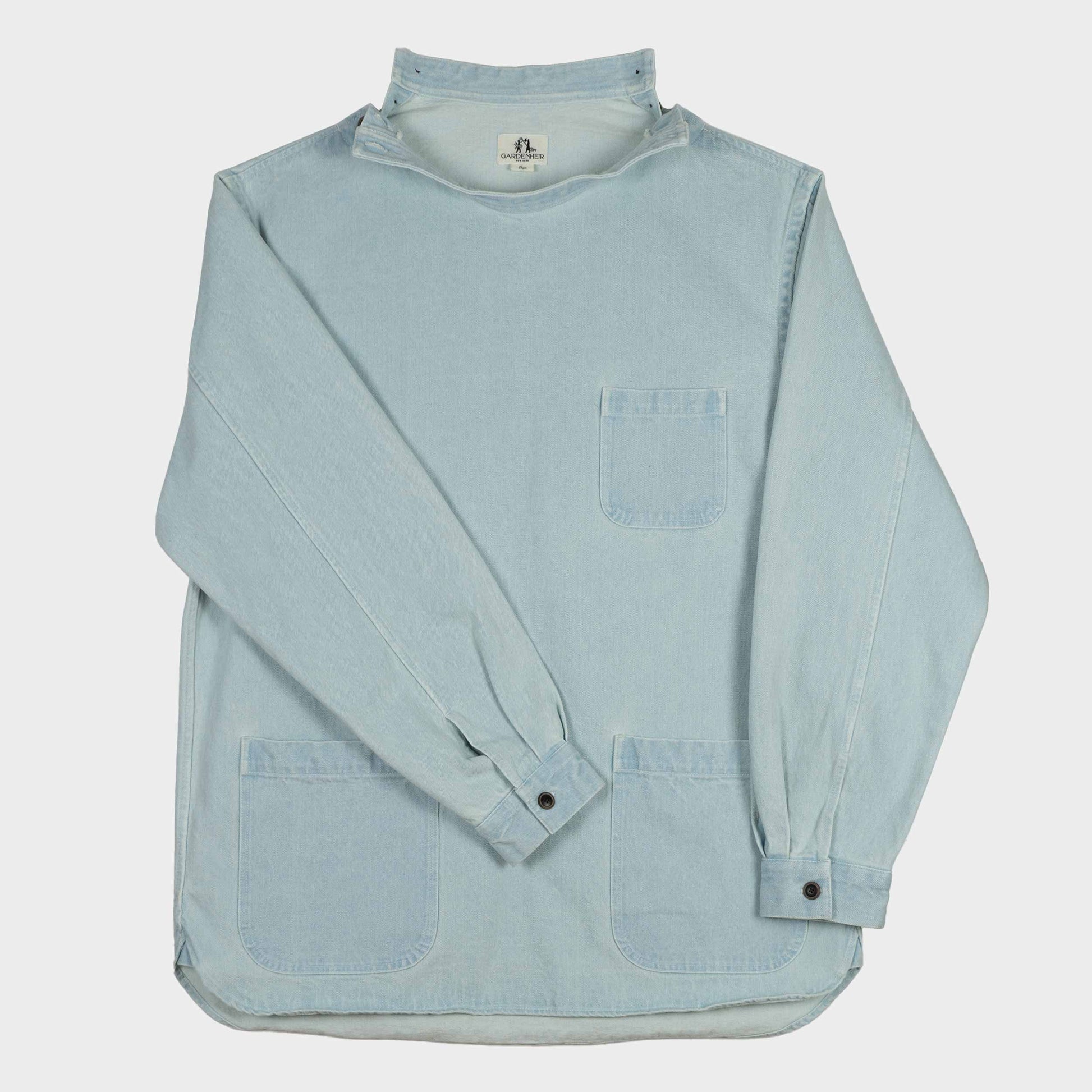 Japanese Denim Gardening Smock in Light Denim