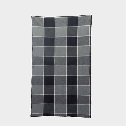 French Linen Kitchen Towel in Windowpane Plaid