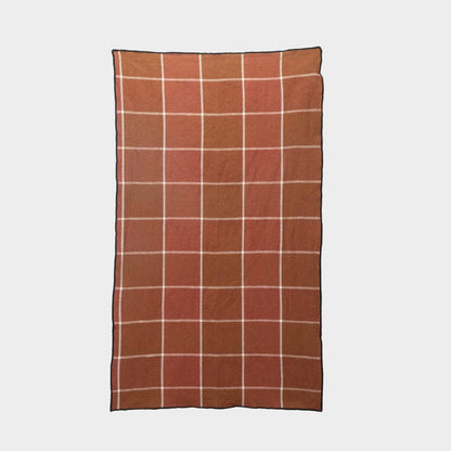French Linen Kitchen Towel in Windowpane Plaid